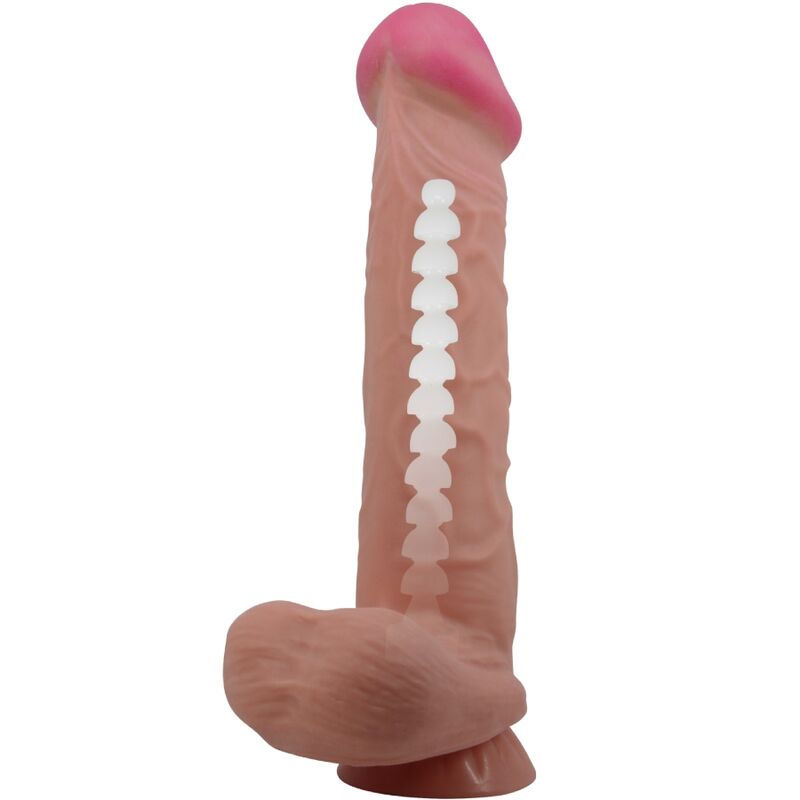 PRETTY LOVE - SÉRIE PELE DESLIZANTE DILDO REALISTA COM VENTOSA DESLIZANTE MARROM 26 CM