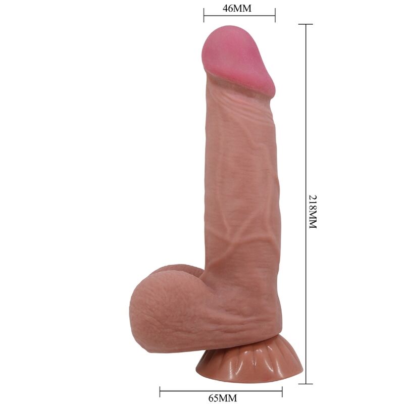 PRETTY LOVE - SÉRIE SKIN DESLIZANTE DILDO REALISTA COM VENTOSA DESLIZANTE DE PELE MARROM 21,8 CM