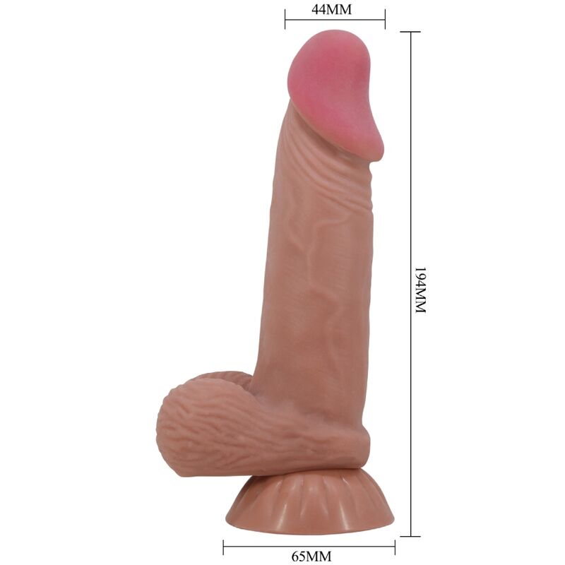 PRETTY LOVE - SÉRIE SKIN DESLIZANTE DILDO REALISTA COM VENTOSA DESLIZANTE DE PELE MARROM 19,4 CM