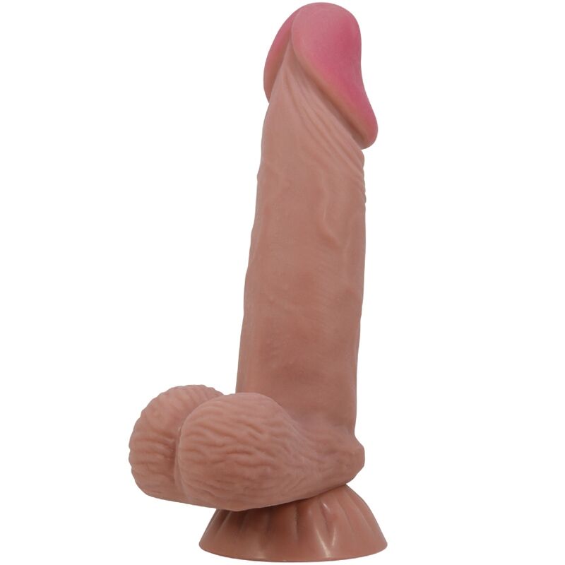 PRETTY LOVE - SÉRIE SKIN DESLIZANTE DILDO REALISTA COM VENTOSA DESLIZANTE DE PELE MARROM 19,4 CM