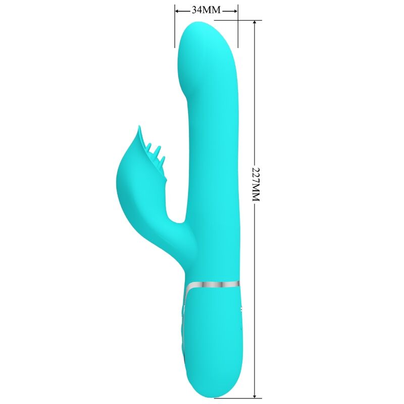 PRETTY LOVE - VIBRADOR COELHO PÉROLAS VERDE ÁGUA