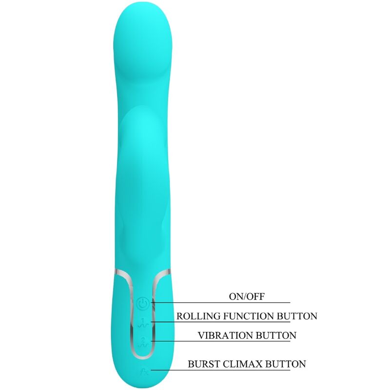PRETTY LOVE - VIBRADOR COELHO PÉROLAS VERDE ÁGUA