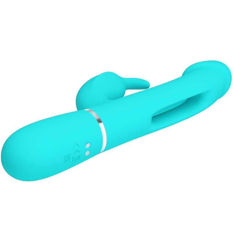 PRETTY LOVE - KAMPAS RABBIT 3 EM 1 VIBRADOR MULTIFUNCIONAL COM LÍNGUA VERDE ÁGUA