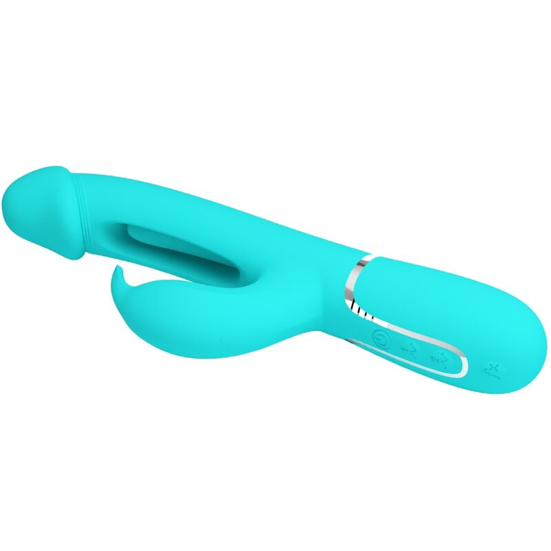 PRETTY LOVE - KAMPAS RABBIT 3 EM 1 VIBRADOR MULTIFUNCIONAL COM LÍNGUA VERDE ÁGUA