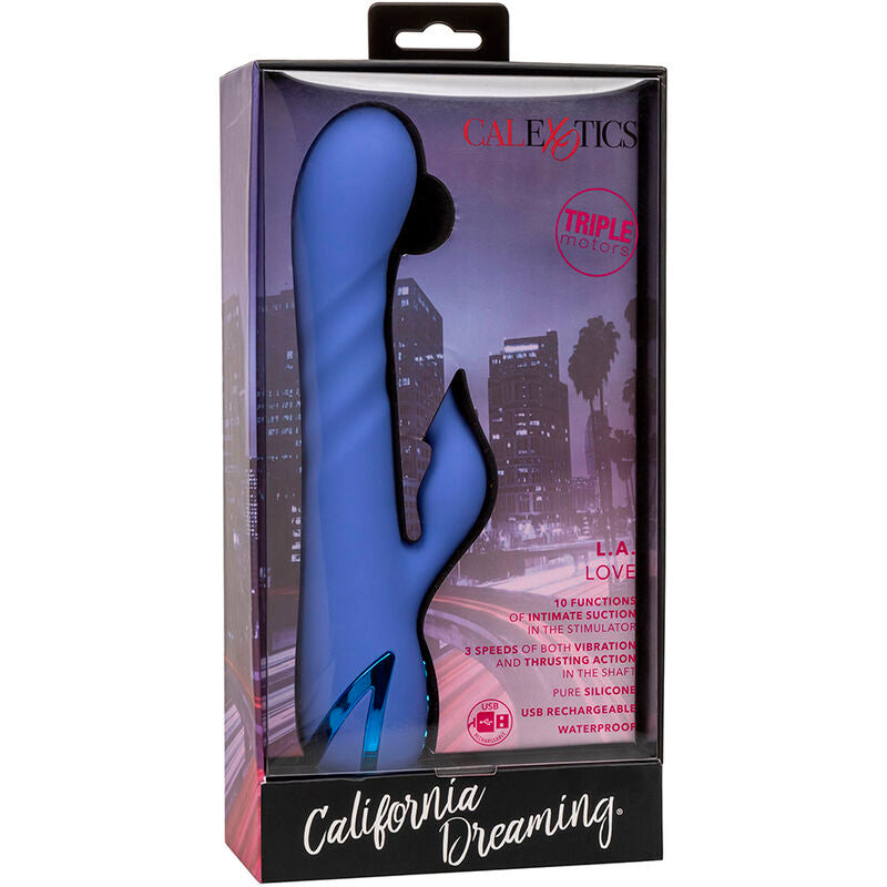 CALEXOTICS - LA LOVE VIBRATOR &amp; SUCKER BLUE BY CALIFORNIA DREAMING