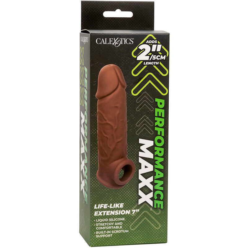 CALEXOTICS - PERFORMANCE MAXX EXTENSÃO REALISTA 7 PELE MARROM