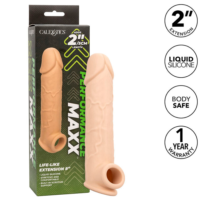 CALEXOTICS - PERFORMANCE MAXX EXTENSÃO REALISTA 8 PELE CLARA
