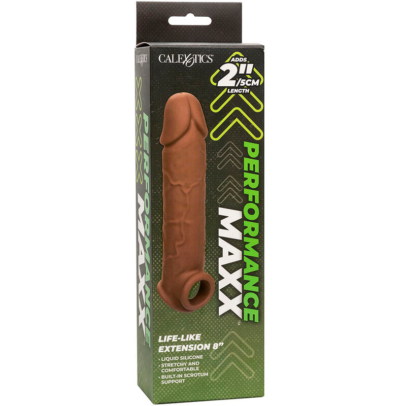 CALEXOTICS - PERFORMANCE MAXX EXTENSÃO REALISTA 8 PELE MARROM