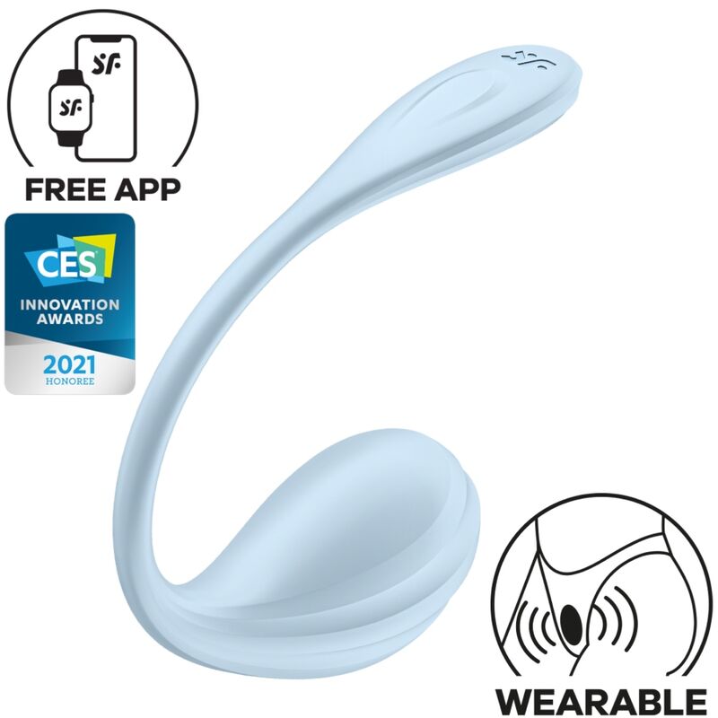 SATISFYER - ESTIMULADOR DE PONTO G SMOOTH PETAL AZUL CÉU APLICATIVO GRÁTIS