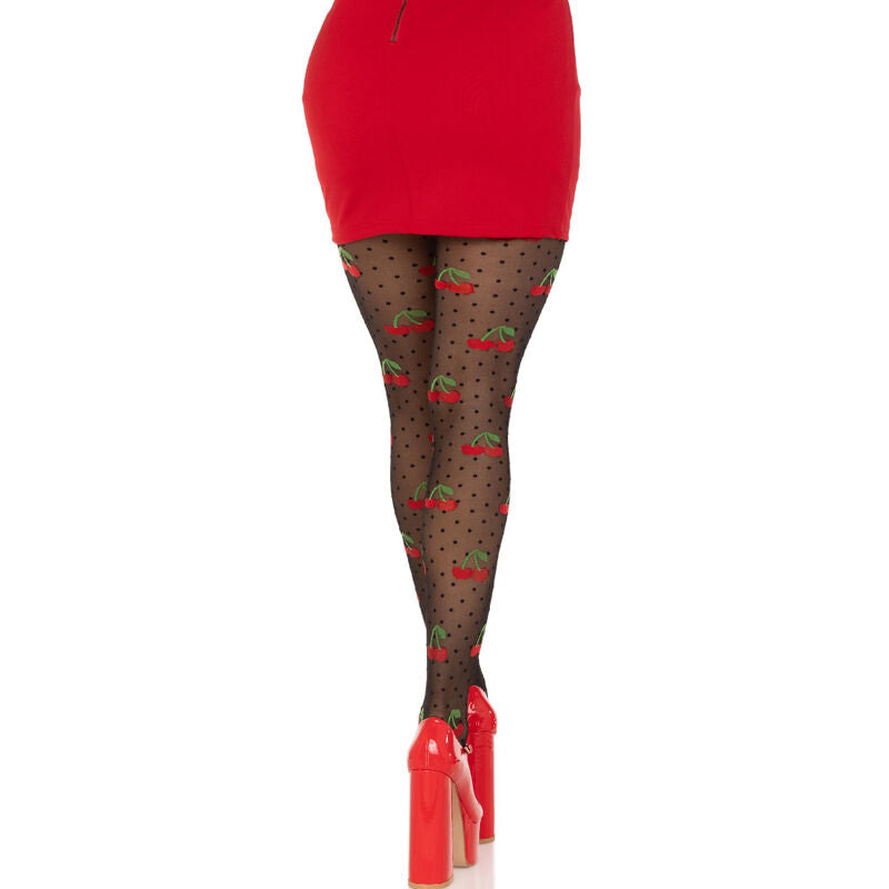 LEG AVENUE - MEIAS BLACK CHERRY MOLES