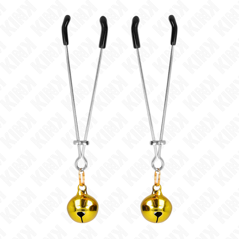 KINK - PINÇAS DE MAMILOS FINOS EM SINO DOURADO 7 CM