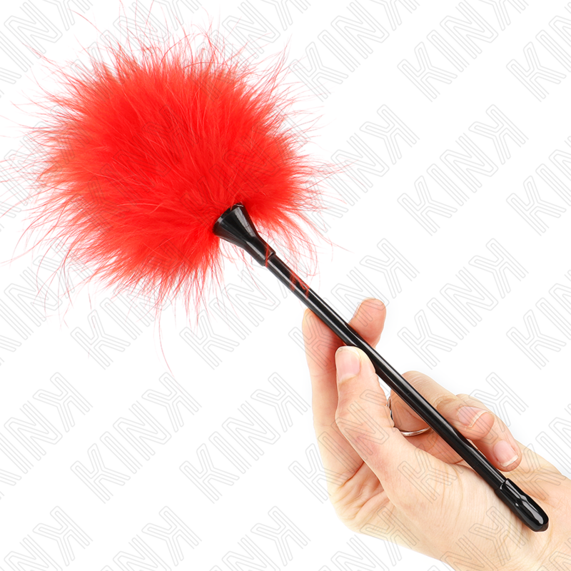 KINK - PLUMAS DE COSQUILLEO ROJAS UTILIZADAS PARA EL KIT DE BONDAGE 27 CM