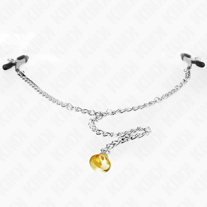 KINK - PINÇAS DE MAMILO DE CORRENTE COM PINGENTE DE CHIFRES 30 CM