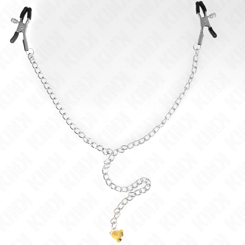KINK - PINÇAS DE MAMILO DE CORRENTE COM PINGENTE DE CHIFRES 30 CM