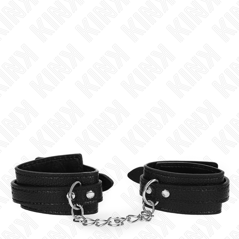 KINK - RESTRIÇÕES DE PUNHO COM PADRÃO DE COBRA PRETAS AJUSTÁVEIS 20-28 CM X 5,4 CM
