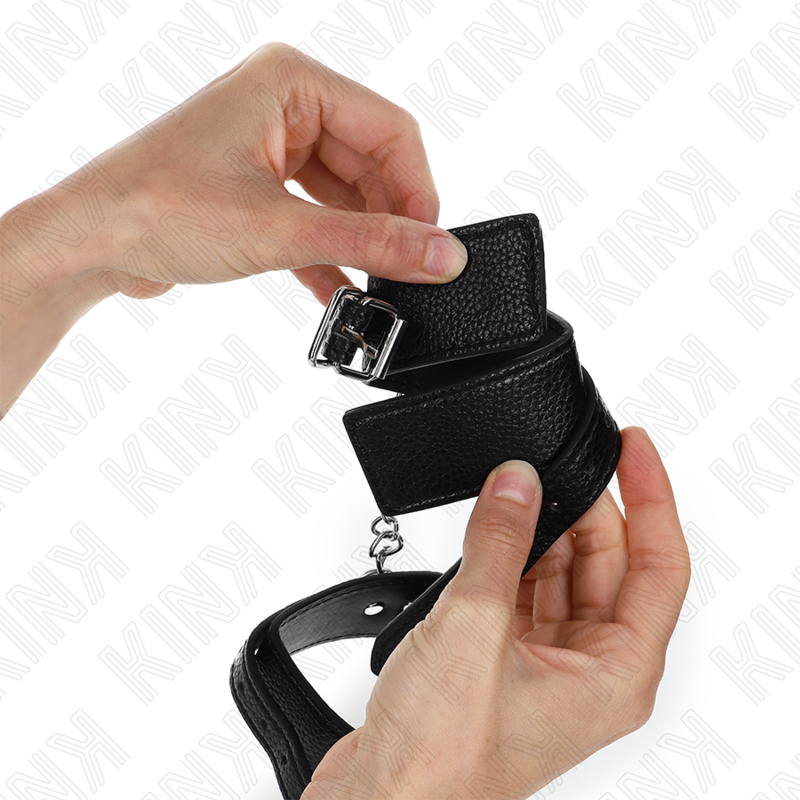 KINK - RESTRIÇÕES DE PUNHO COM PADRÃO DE COBRA PRETAS AJUSTÁVEIS 20-28 CM X 5,4 CM