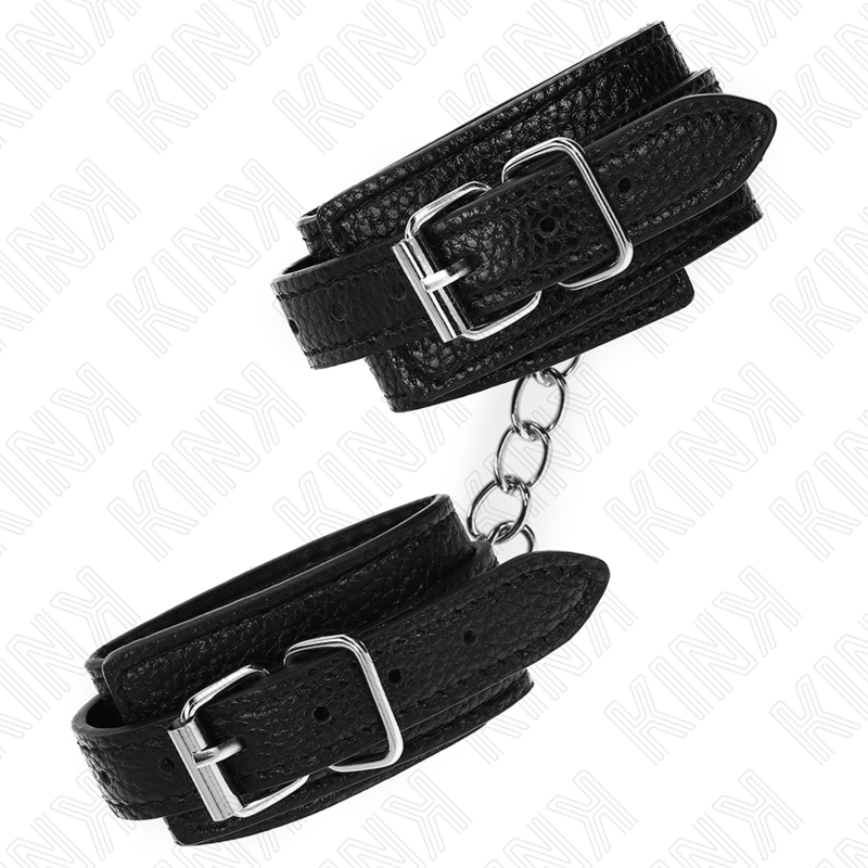 KINK - RESTRIÇÕES DE PUNHO COM PADRÃO DE COBRA PRETAS AJUSTÁVEIS 20-28 CM X 5,4 CM