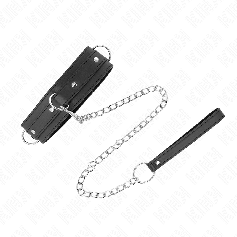 KINK - COLAR COM COLEIRA 65 CM 3 ARGOLAS MODELO 1 AJUSTÁVEL 38-49 CM X 5 CM