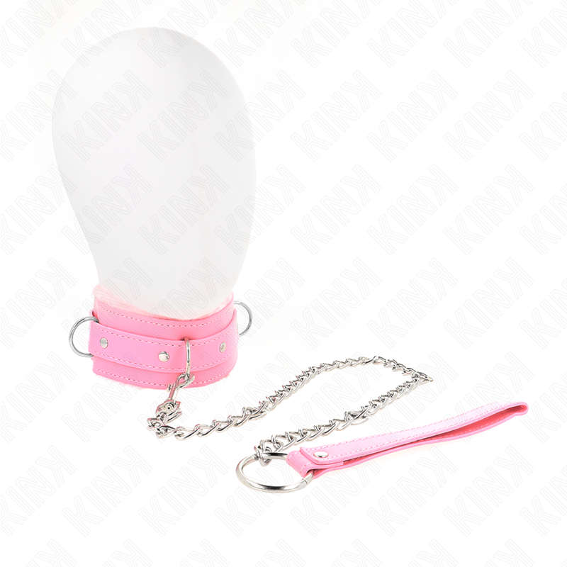 KINK - COLEIRA COM GUIA 65 CM COM RESTRIÇÕES ROSA 36-42 CM X 5,5 CM