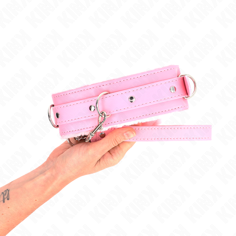 KINK - COLEIRA COM GUIA 65 CM COM RESTRIÇÕES ROSA 36-42 CM X 5,5 CM