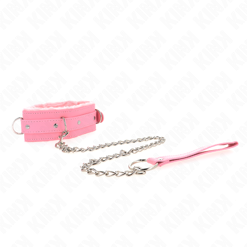 KINK - COLEIRA COM GUIA 65 CM COM RESTRIÇÕES ROSA 36-42 CM X 5,5 CM