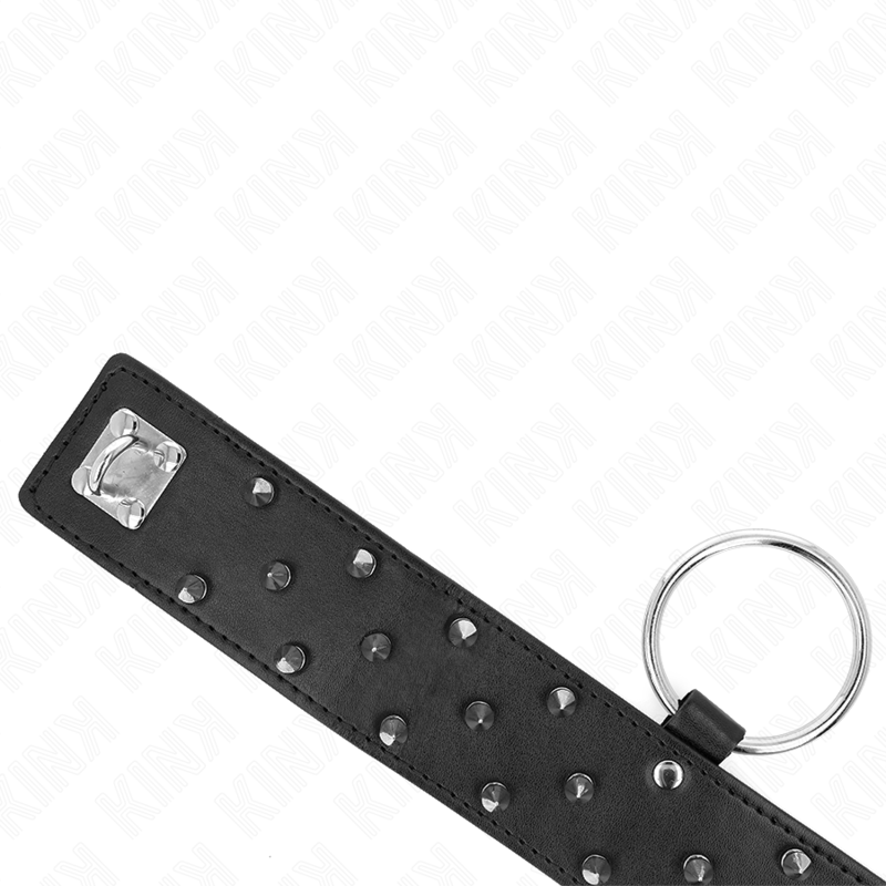 KINK - COLAR COM COLEIRA 65 CM COM TACHAS PRATEADAS MODELO 5 AJUSTÁVEL 36-43 CM X 5 CM