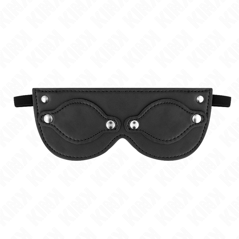 KINK - MÁSCARA DE COURO COM TAMPAS DE OLHOS REMOVÍVEIS 22 x 9 CM