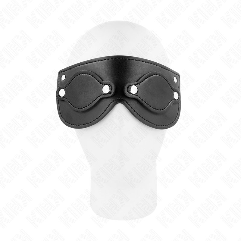 KINK - MÁSCARA DE COURO COM TAMPAS DE OLHOS REMOVÍVEIS 22 x 9 CM
