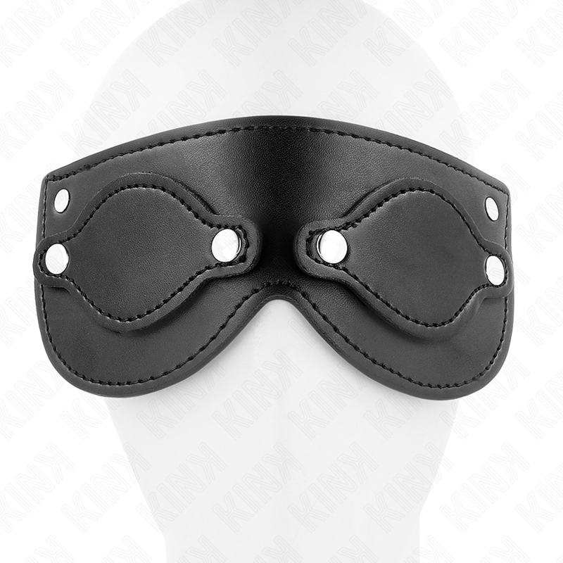 KINK - MÁSCARA DE COURO COM TAMPAS DE OLHOS REMOVÍVEIS 22 x 9 CM