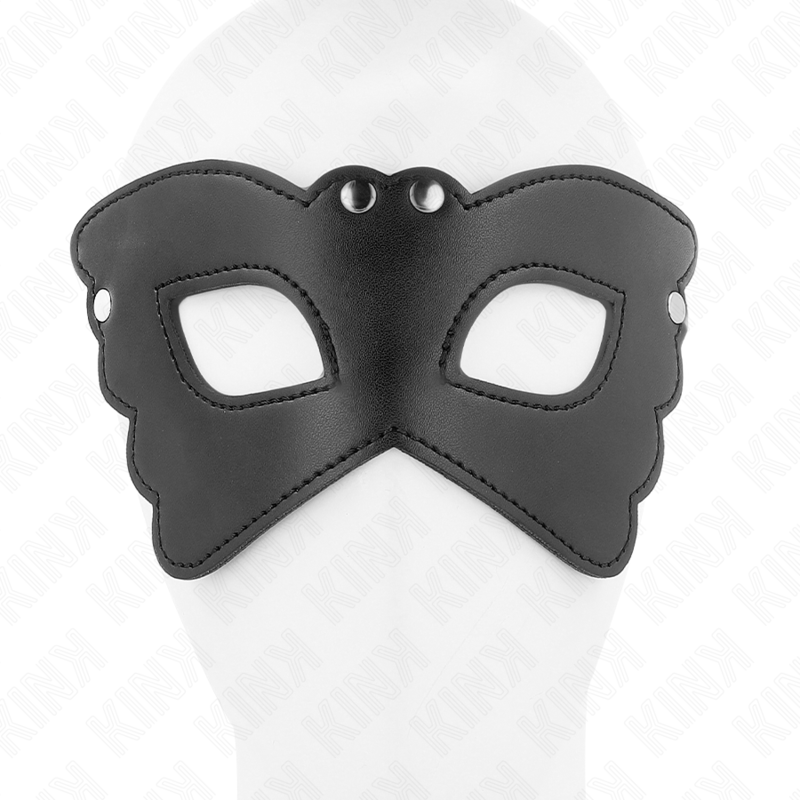 KINK - MÁSCARA DE COURO RETIFICADO EM FORMATO DE BORBOLETA 20 x 9 CM
