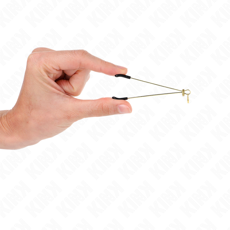 KINK - Grampos para mamilos finos dourados 7 cm