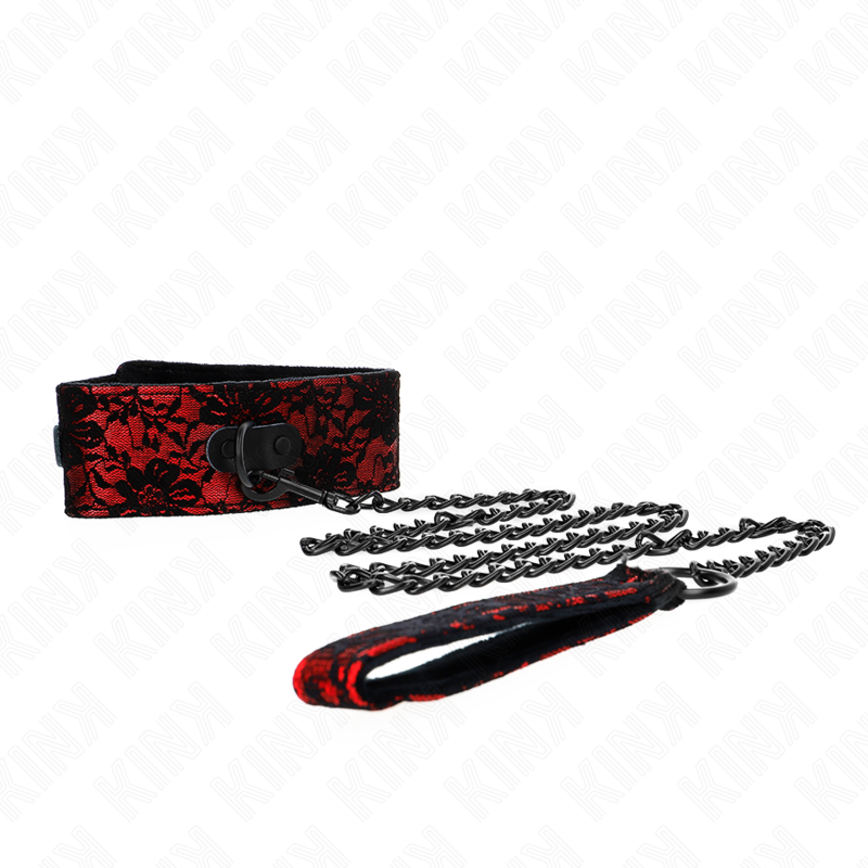 KINK - COLAR DE RENDA COM CINTO COM CINTO DE COURO VERDADEIRO 105 CM / 44 X 5,5 CM