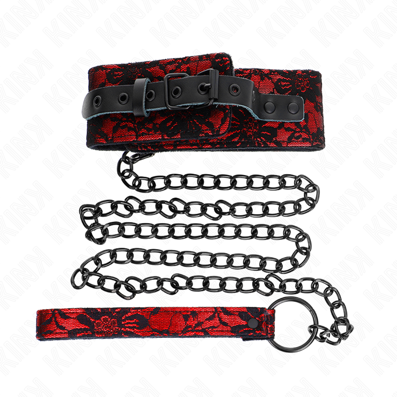 KINK - COLAR DE RENDA COM CINTO COM CINTO DE COURO VERDADEIRO 105 CM / 44 X 5,5 CM