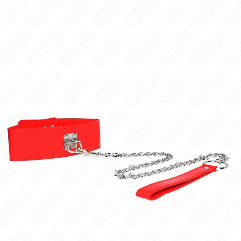 KINK - COLAR COM CINTO 65 CM COM ALÇA VERMELHA LARGA AJUSTÁVEL 33,5-41 CM X 5 CM