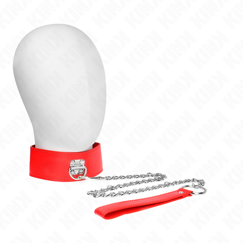 KINK - COLAR COM CINTO 65 CM COM ALÇA VERMELHA LARGA AJUSTÁVEL 33,5-41 CM X 5 CM