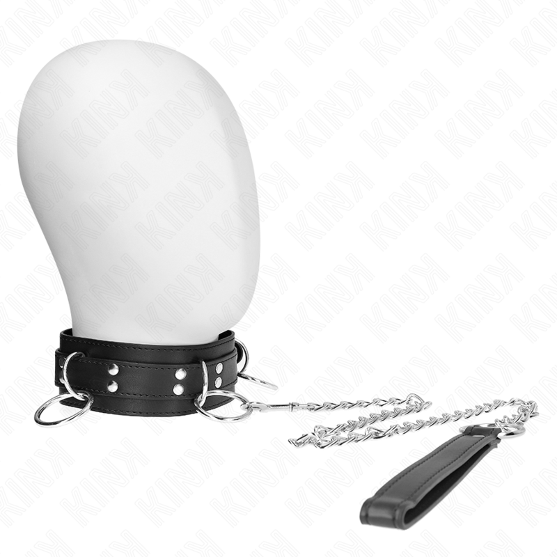KINK - COLAR DE ESCRAVIDÃO COM 3 ARGOLAS E ALÇA 80 CM 53 X 5 CM