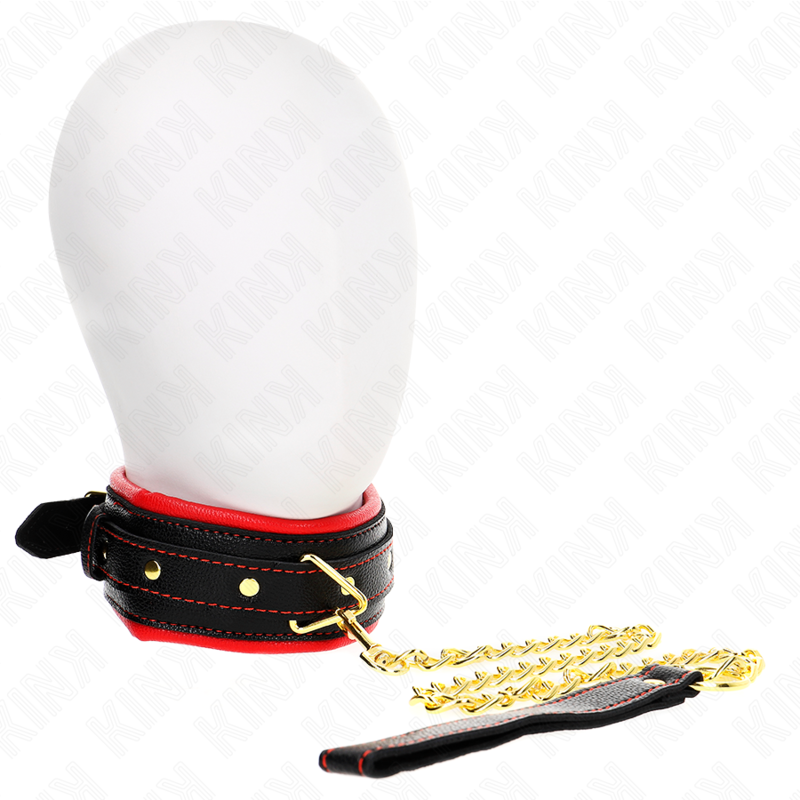 KINK - COLAR COM ALÇA DE COURO SIMILAR ESPONJA MODELO 2 AJUSTÁVEL 37-54 CM X 3 CM