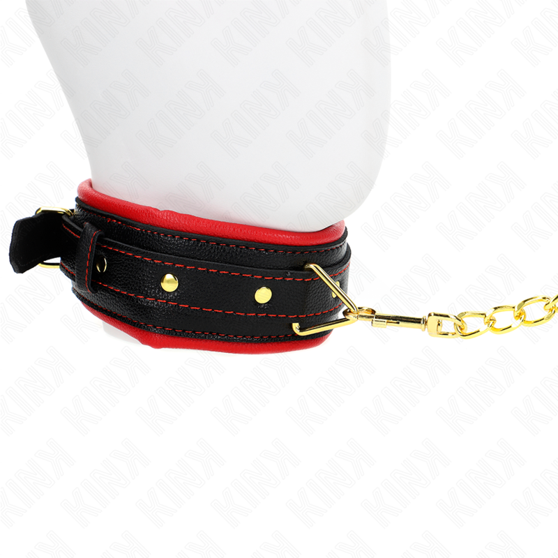 KINK - COLAR COM ALÇA DE COURO SIMILAR ESPONJA MODELO 2 AJUSTÁVEL 37-54 CM X 3 CM