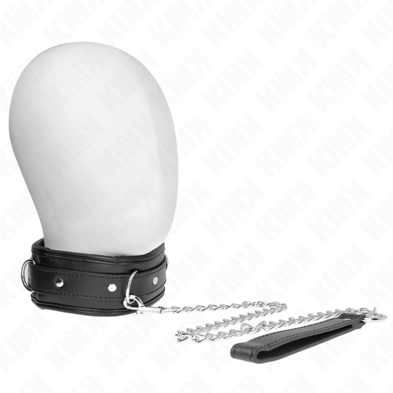 KINK - COLAR COM ALÇA DE COURO SIMILAR ESPONJA MODELO 3 AJUSTÁVEL 37-54 CM X 3 CM