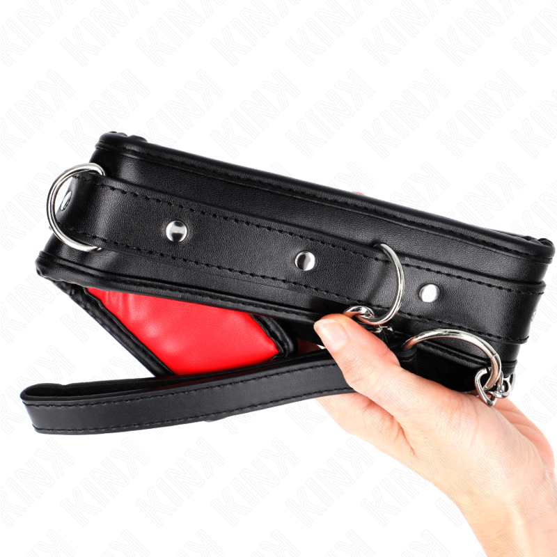 KINK - COLAR COM ALÇA DE COURO SIMILAR ESPONJA MODELO 3 AJUSTÁVEL 37-54 CM X 3 CM