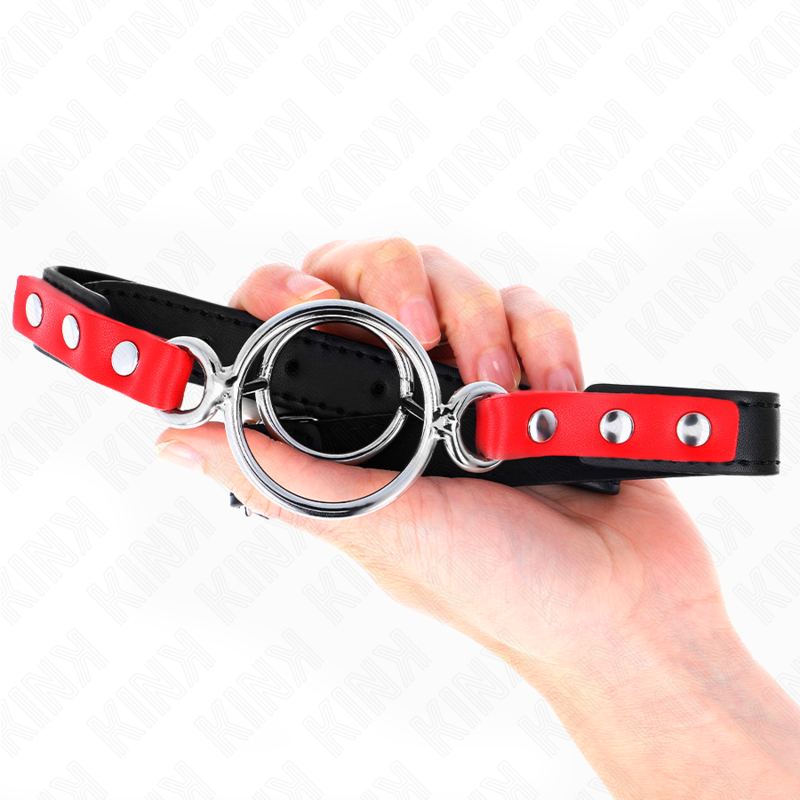 KINK - MORDAÇA COM VÁRIOS ANÉIS DE O 4 / 4,8 CM VERMELHO 38 X 56 CM