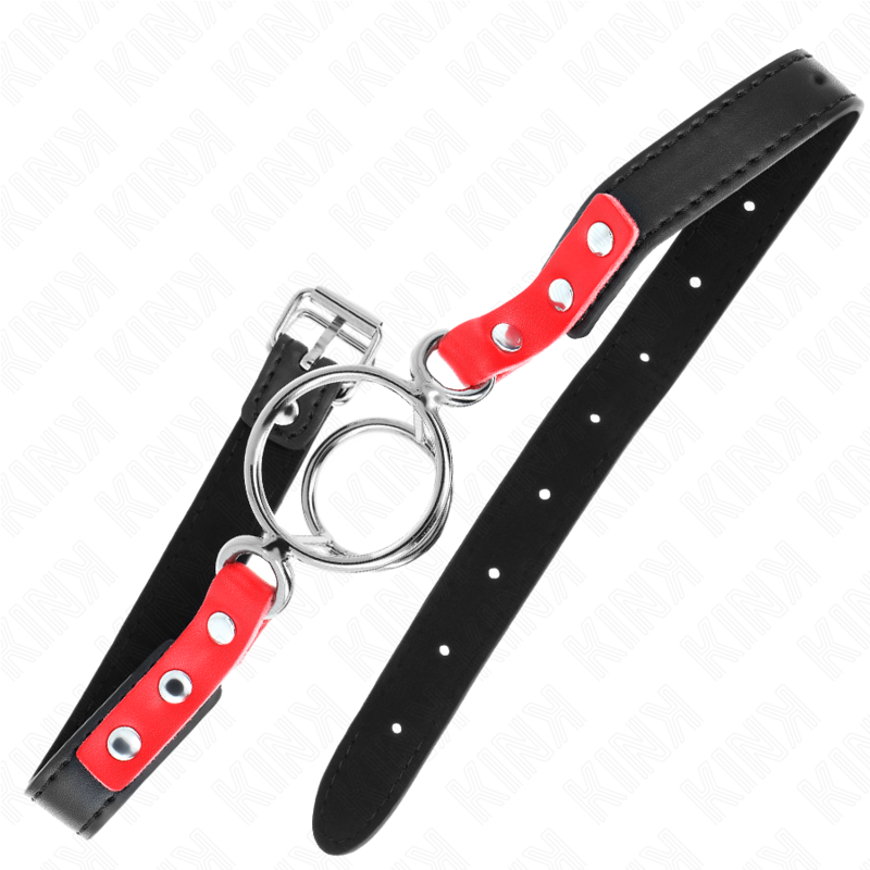 KINK - MORDAÇA COM VÁRIOS ANÉIS DE O 4 / 4,8 CM VERMELHO 38 X 56 CM