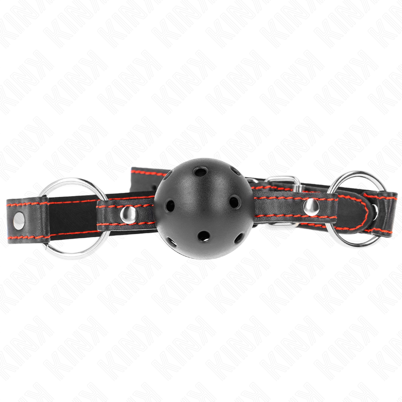 KINK - MORDAÇA DE BOLA PRETA RÍGIDA E OCA MODELO 2 65 x 2,5 CM