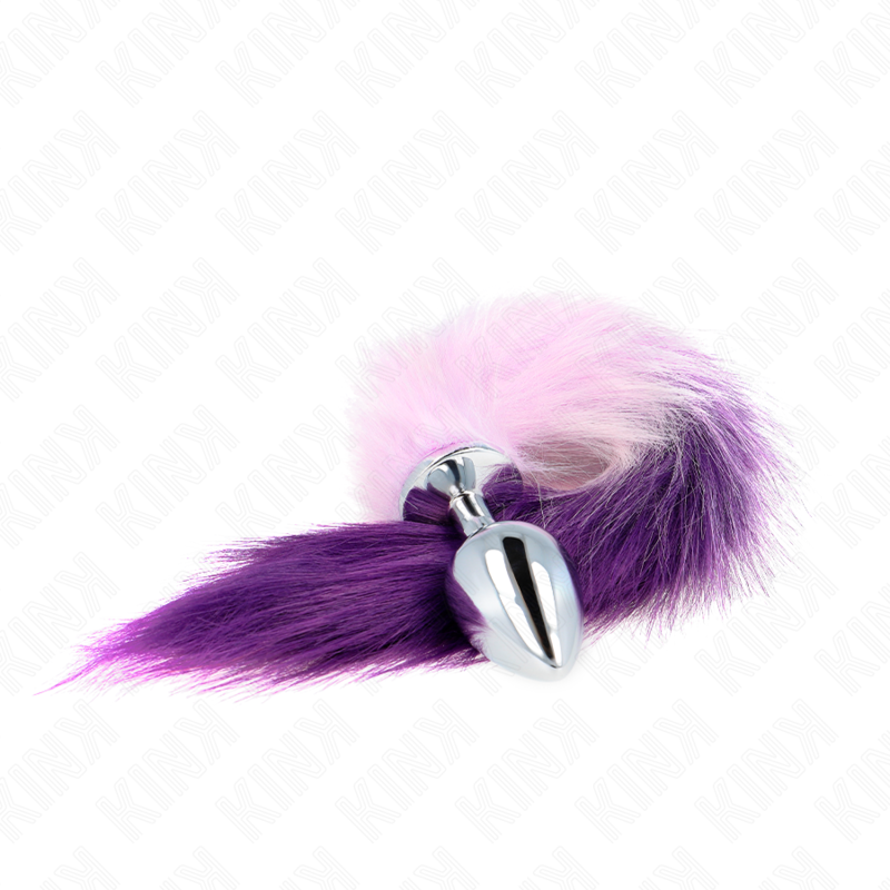 KINK - PLUG ANAL TAMANHO L 10 X 4 CM COM RABO SINTÉTICO 40 CM ROXO
