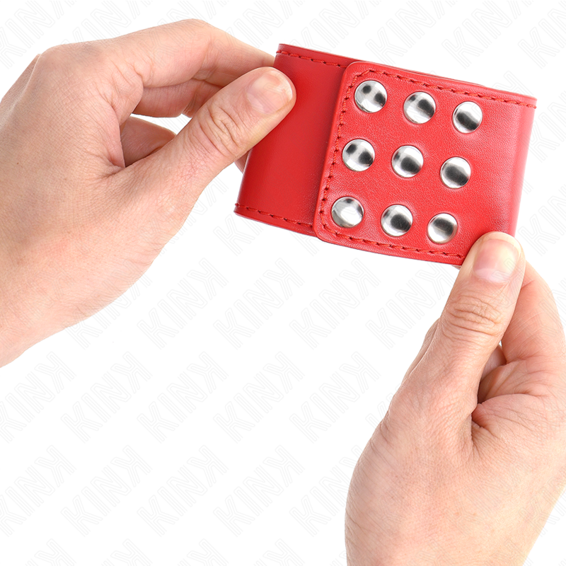 KINK - RESTRIÇÕES DE PUNHO COM FECHO DE PRESSÃO VERMELHO AJUSTÁVEL 19-24 CM X 5,5 CM
