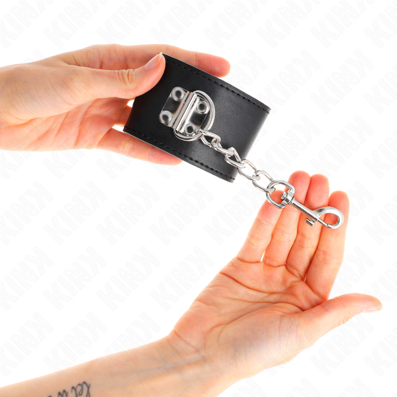 KINK - RESTRIÇÕES DE PULSO COM FECHO DE CADEADO PRETO AJUSTÁVEL 16-23 CM X 5,5 CM