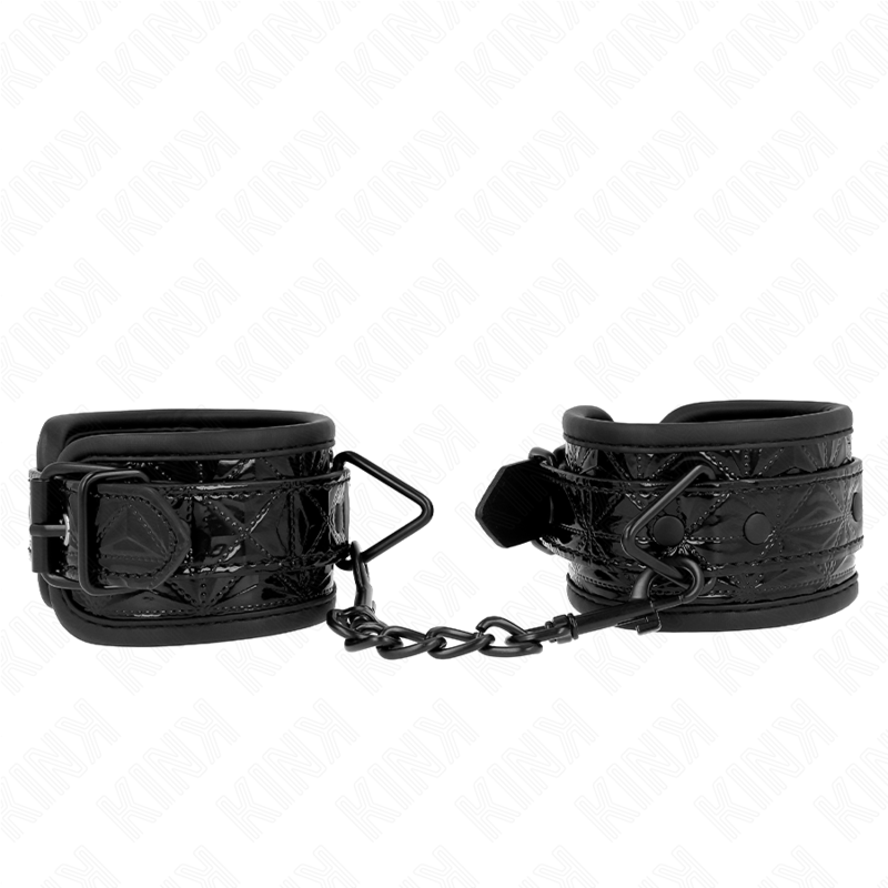 KINK - PULSEIRAS COM PADRÃO DE DIAMANTE PRETAS AJUSTÁVEIS 17-26 CM X 5,5 CM