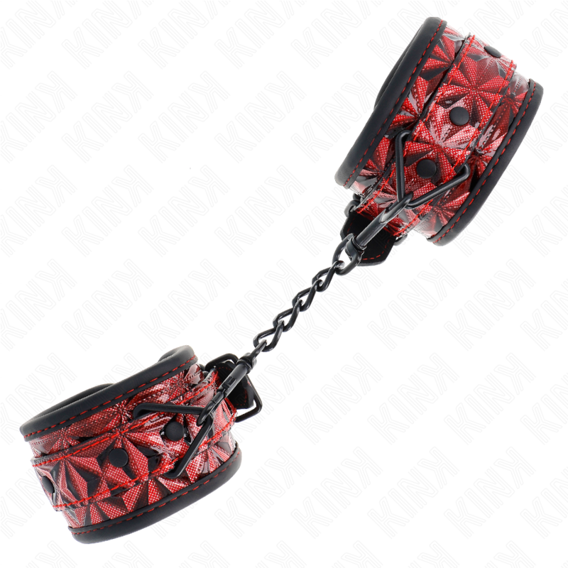 KINK - PULSEIRAS COM PADRÃO DE DIAMANTE VERMELHO ESCURO AJUSTÁVEIS 17-26 CM X 5,5 CM