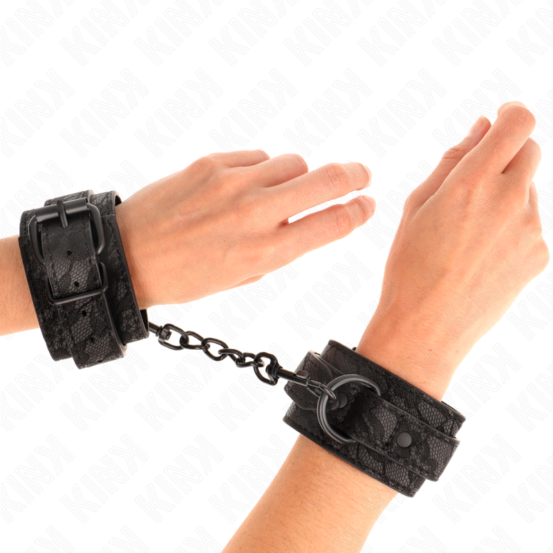 KINK - PUNHOS AJUSTÁVEIS REVESTIDOS EM RENDA ESCURA PRETO 19-26 CM