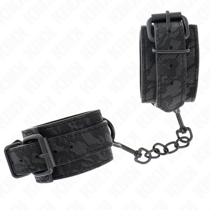 KINK - PUNHOS AJUSTÁVEIS REVESTIDOS EM RENDA ESCURA PRETO 19-26 CM